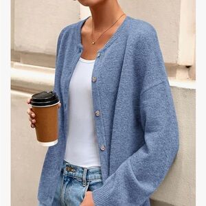 NWOT Pretty Garden Blue Women's Cardigan